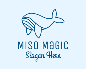 Blue Sperm Whale  logo design