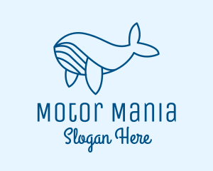 Blue Sperm Whale  logo design