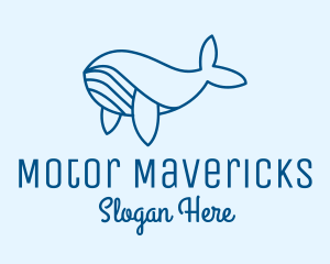 Blue Sperm Whale  logo design