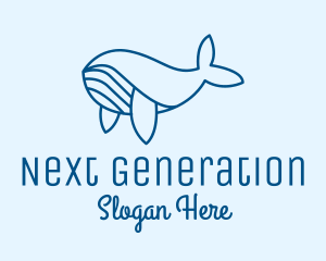 Blue Sperm Whale  logo design