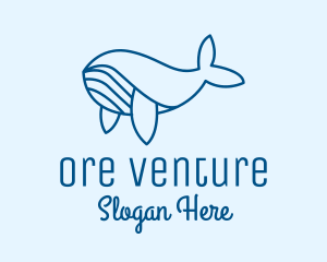 Blue Sperm Whale  logo design