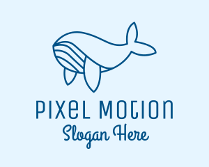 Blue Sperm Whale  logo design