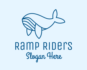 Blue Sperm Whale  logo design