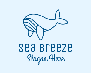 Blue Sperm Whale  logo design