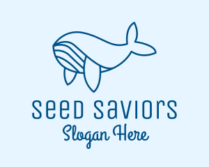 Blue Sperm Whale  logo design