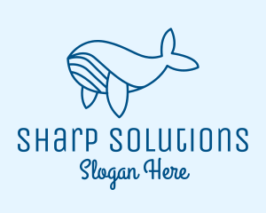 Blue Sperm Whale  logo design