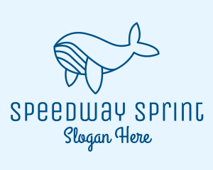 Blue Sperm Whale  logo design