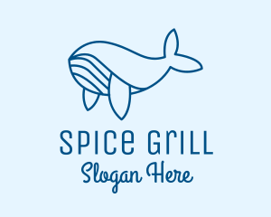 Blue Sperm Whale  logo design