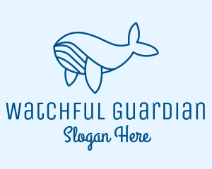 Blue Sperm Whale  logo design