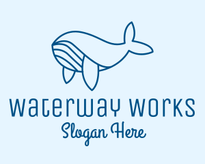 Blue Sperm Whale  logo design