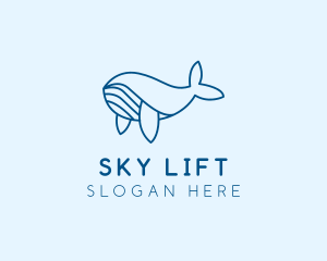 Blue Sperm Whale  logo design