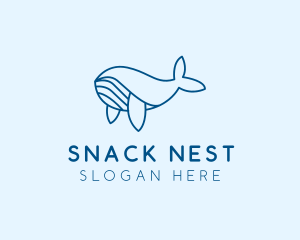 Blue Sperm Whale  logo design