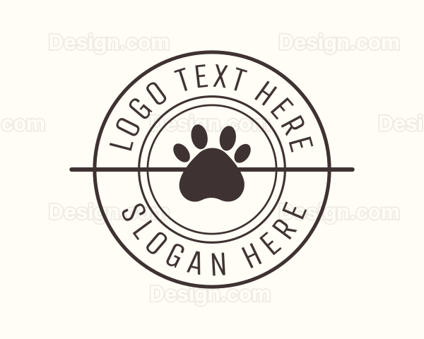 Puppy Dog Pet Paw Logo