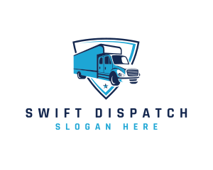 Logistics Truck Shield logo design