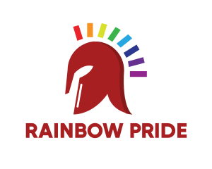 Rainbow Spartan Helmet logo
