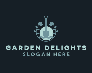 Garden Plant Shovel logo design