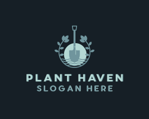 Garden Plant Shovel logo design