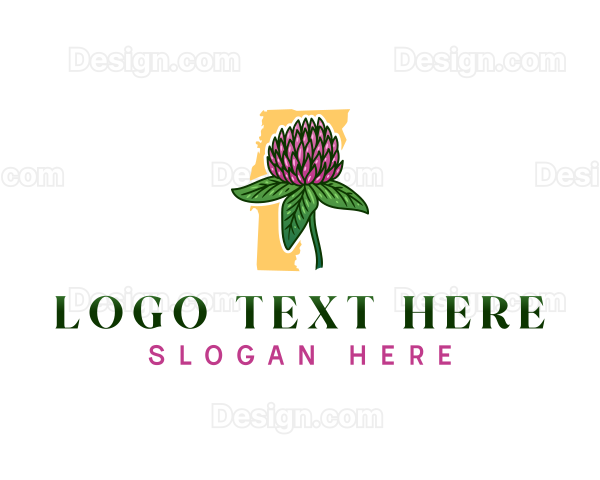 Vermont Red Clover Flower Logo