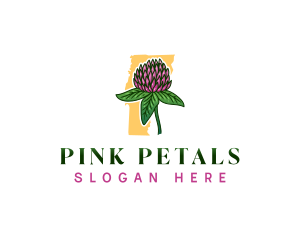 Vermont Red Clover Flower logo design