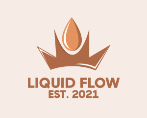 Liquid Droplet Crown logo design