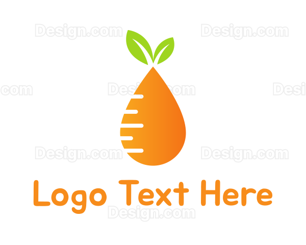 Orange Carrot Droplet Logo