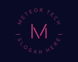 Neon Futuristic Technology logo design