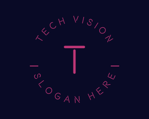 Neon Futuristic Technology logo design