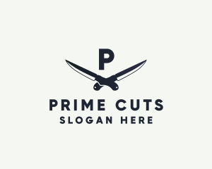 Knife Blade Meat Butcher logo