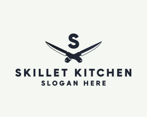 Knife Blade Meat Butcher logo design