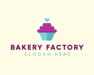 Cupcake Heart Bakery logo design