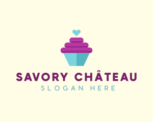 Cupcake Heart Bakery logo design