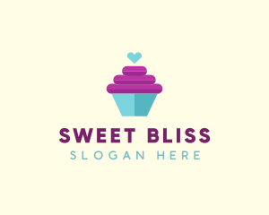 Cupcake Heart Bakery logo design