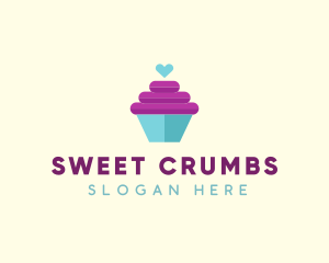 Cupcake Heart Bakery logo design