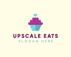 Cupcake Heart Bakery logo design