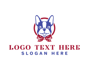 Boston Terrier Dog Ribbon logo