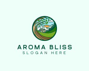 Farm House Mountains  logo design