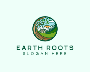 Farm House Mountains  logo design