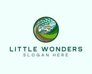 Farm House Mountains  logo design