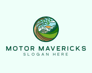 Farm House Mountains  logo design