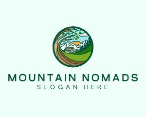 Farm House Mountains  logo design