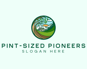 Farm House Mountains  logo design