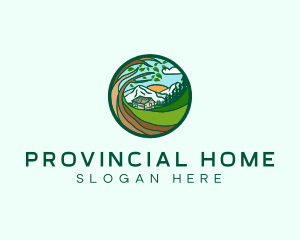 Farm House Mountains  logo design