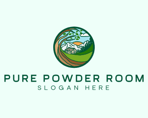 Farm House Mountains  logo design