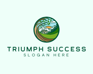 Farm House Mountains  logo design