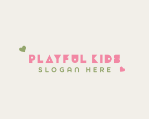 Cute Playful Hearts logo design