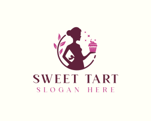 Woman Cupcake Baking logo design