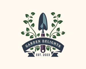 Plant Shovel Gardener logo design