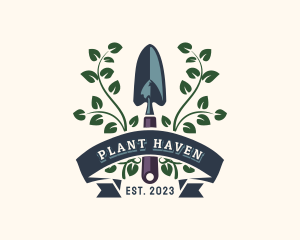 Plant Shovel Gardener logo design