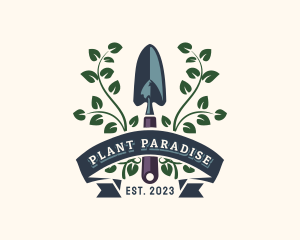 Plant Shovel Gardener logo design