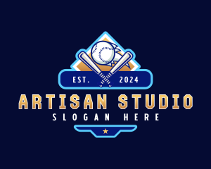 Baseball Sports League logo design